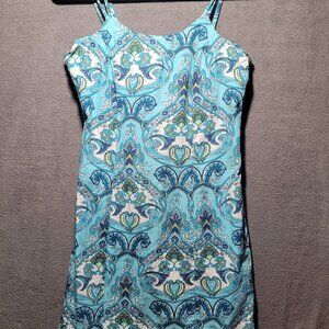 Route 66 Y2K Blue Paisley-ish‎ Cotton Sundress Women's Size Small